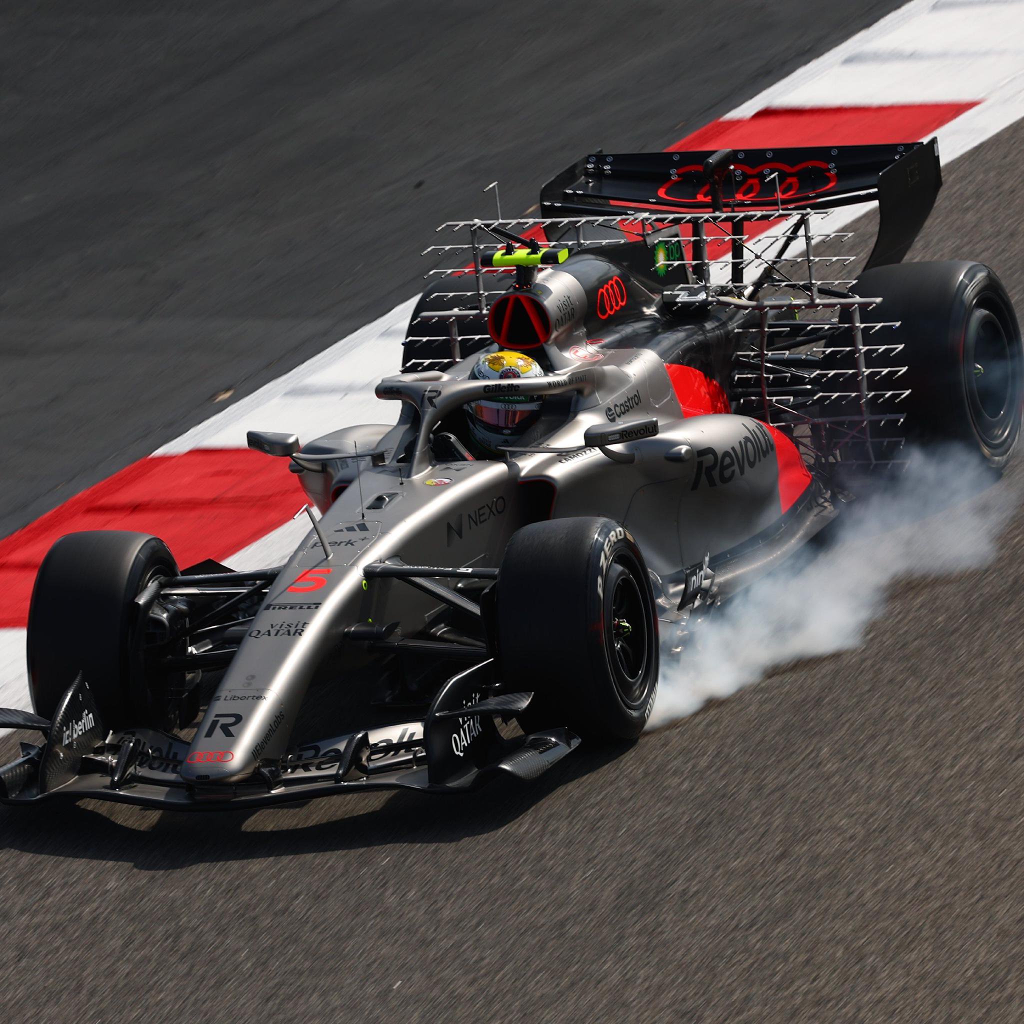 奥迪发布全新F1赛车侧箱设计，2026赛季季前测试亮相巴林