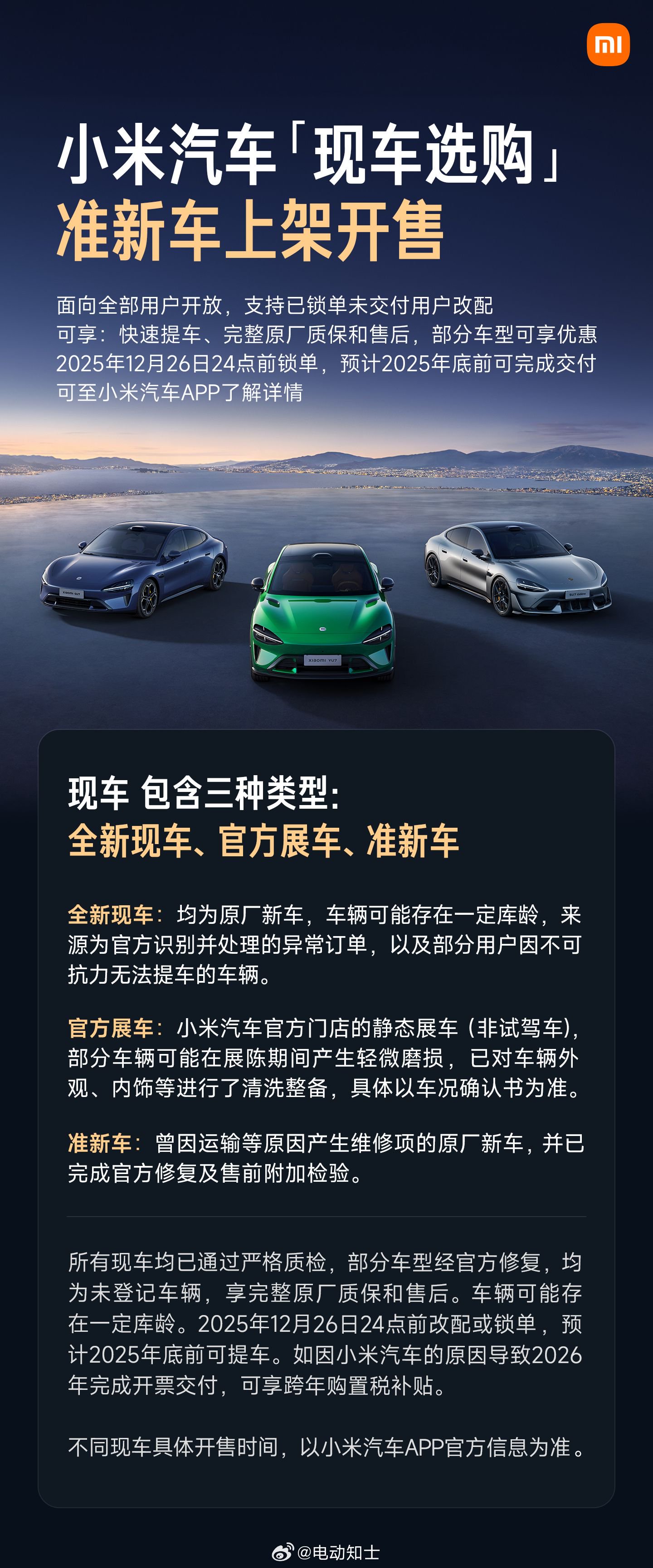 小米汽车准新车今开售，全用户开放可改配