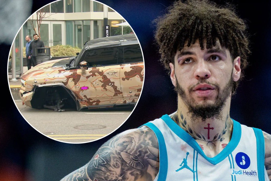 三球在夏洛特市中心发生车祸！驾驶悍马与起亚相撞 本人幸无大碍