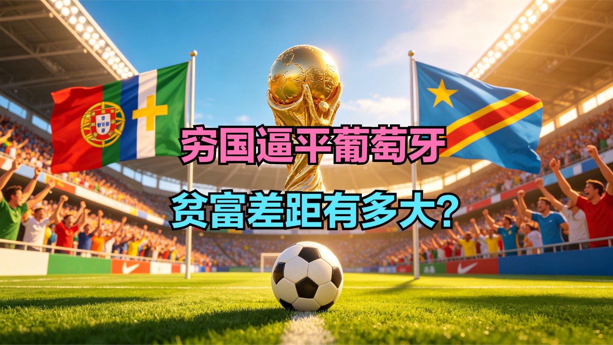 葡萄牙1比1爆冷战平民主刚果，两国差距有多大？贫富鸿沟一目了然