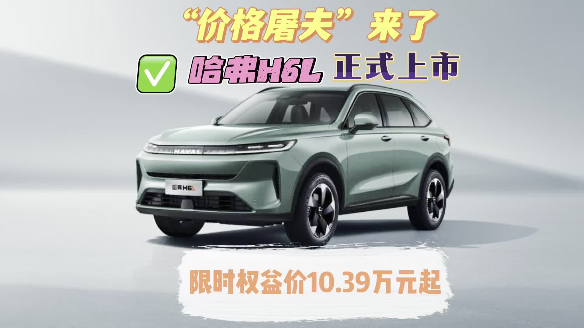 “价格屠夫”来了，哈弗H6L正式上市，限时权益价10.39万起
