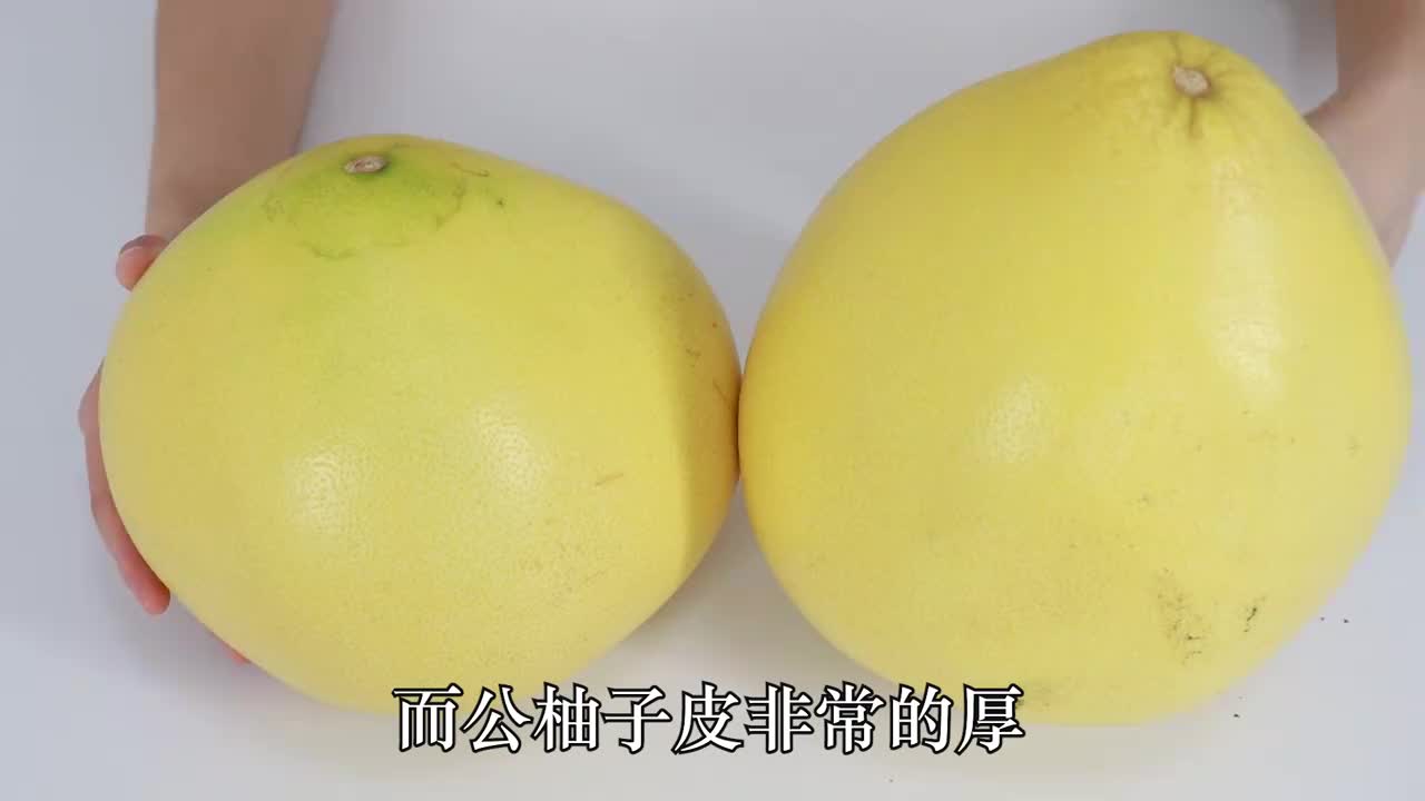 柚子也要分公母顶部看一眼就辨出一挑一个准皮薄汁多果肉甜