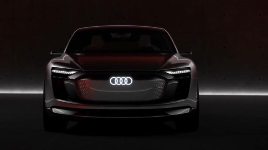 奥迪e-tron 运动型外观静态展示，运动气息十足