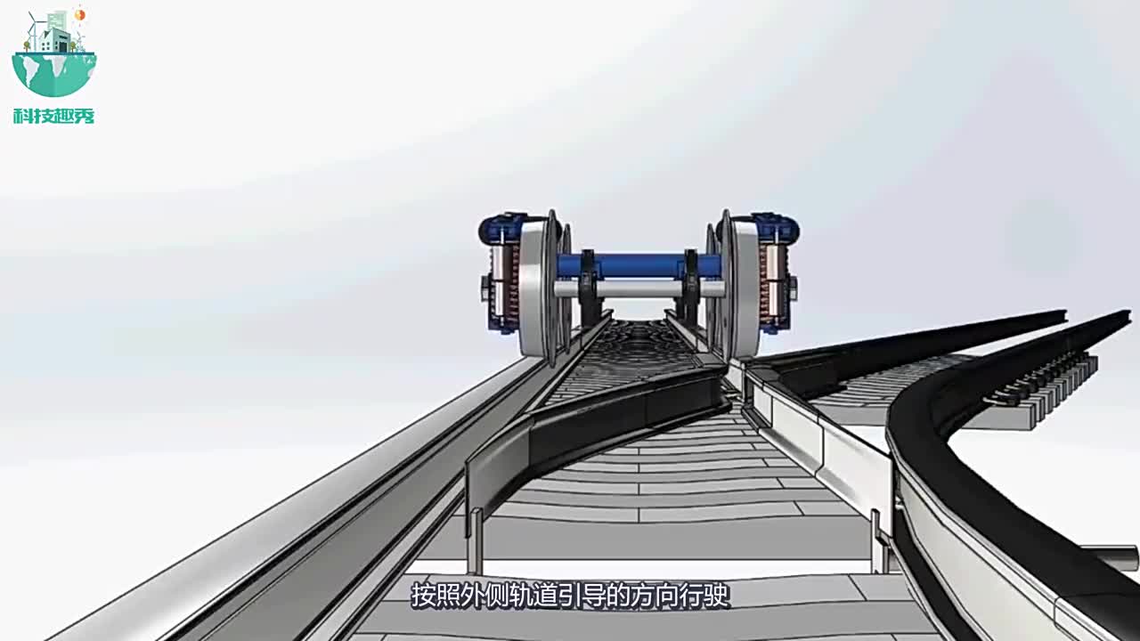 第一次见火车是如何变轨的3d动画演示其工作原理真是长知识