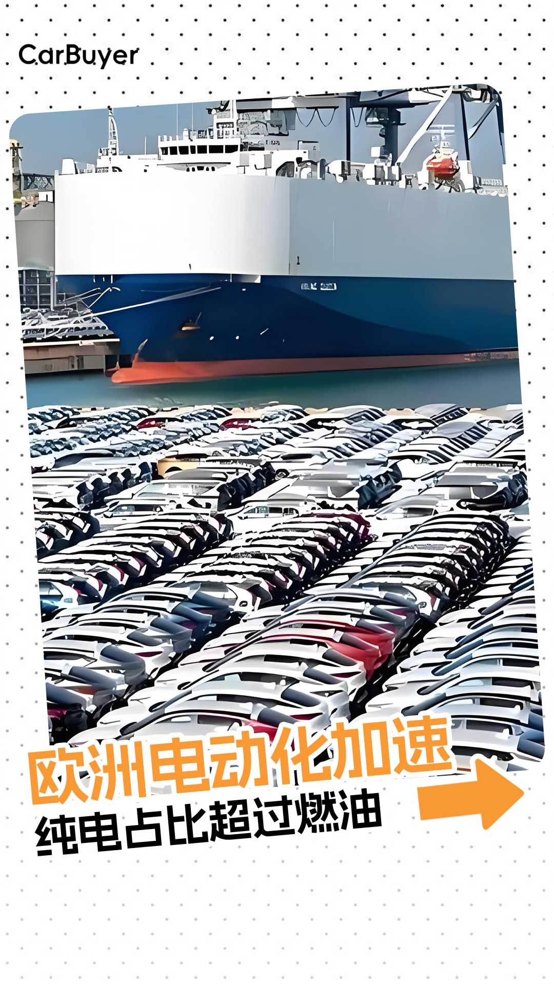 欧洲电动化加速，纯电占比超过燃油