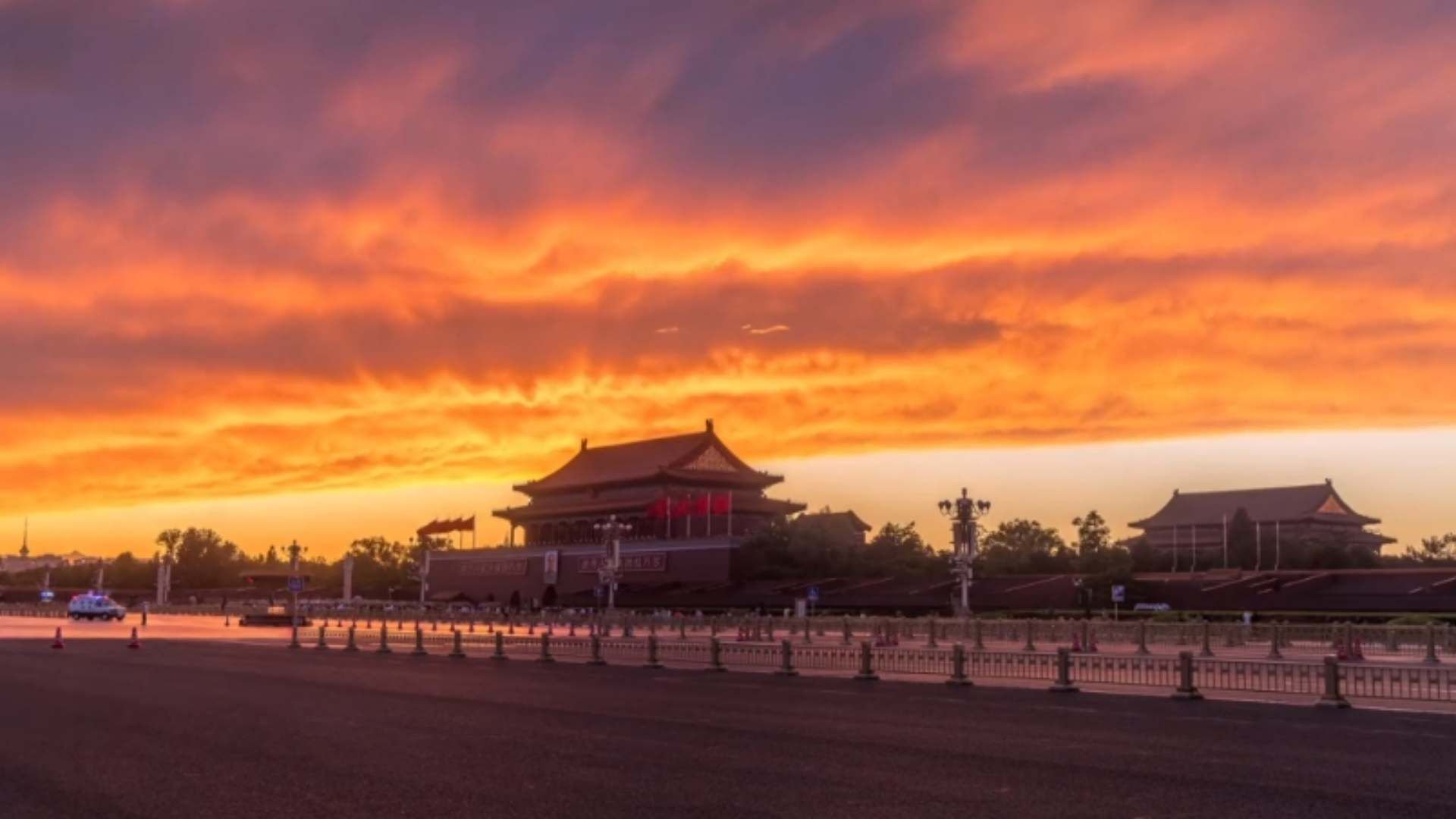  Multi angle live shooting of Beijing sunset