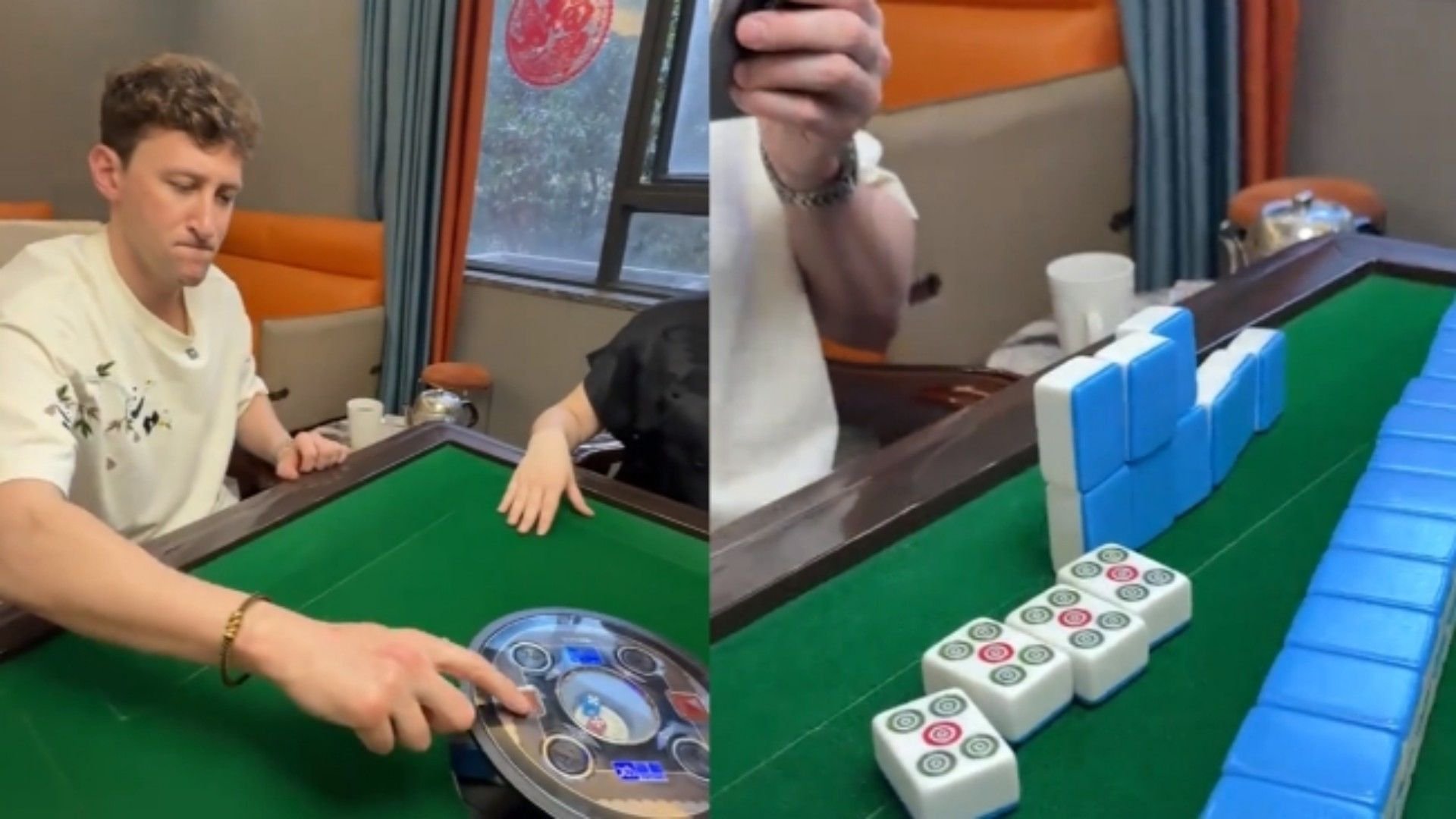 埃文凯尔和“老乡们”凑桌打广东麻将，喜提杠上开花