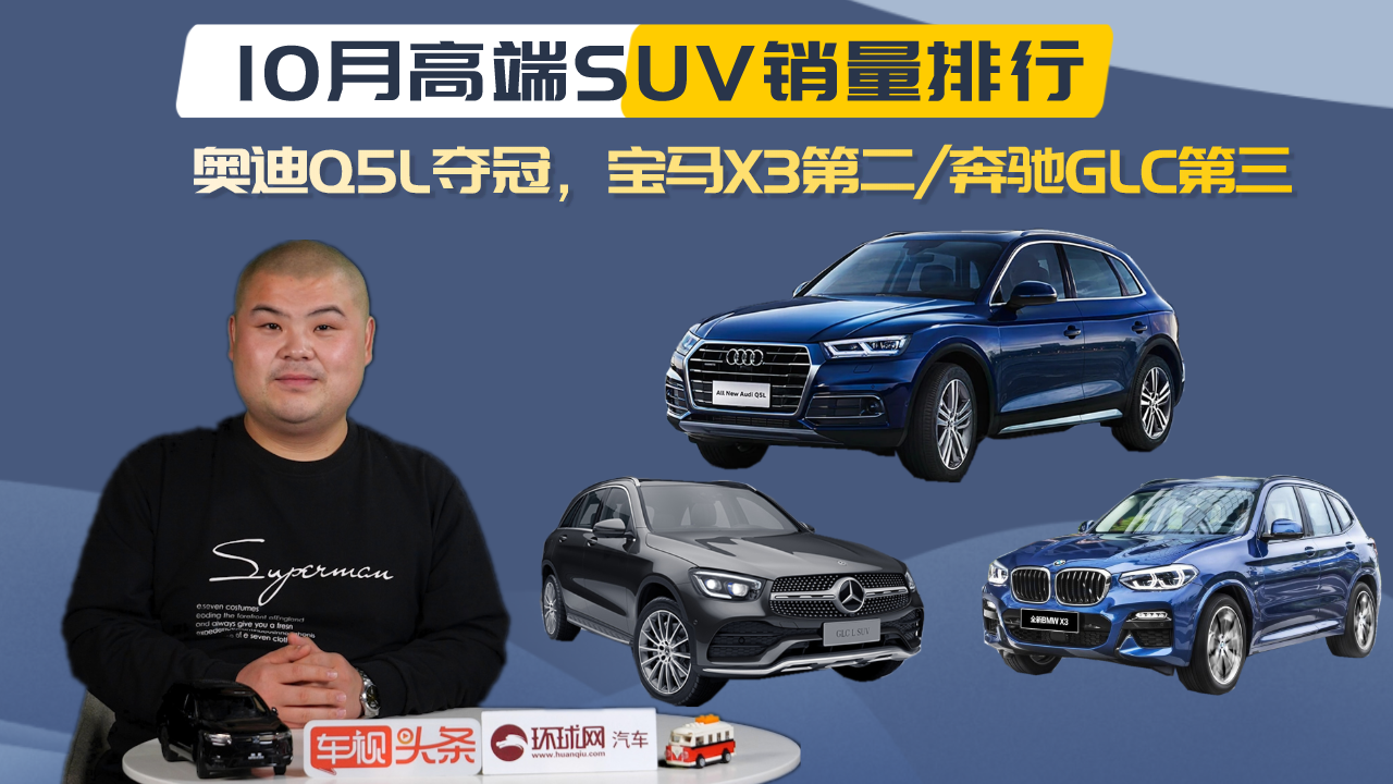 10月高端SUV销量排行：奥迪Q5L夺冠，宝马X3第二/奔驰GLC第三