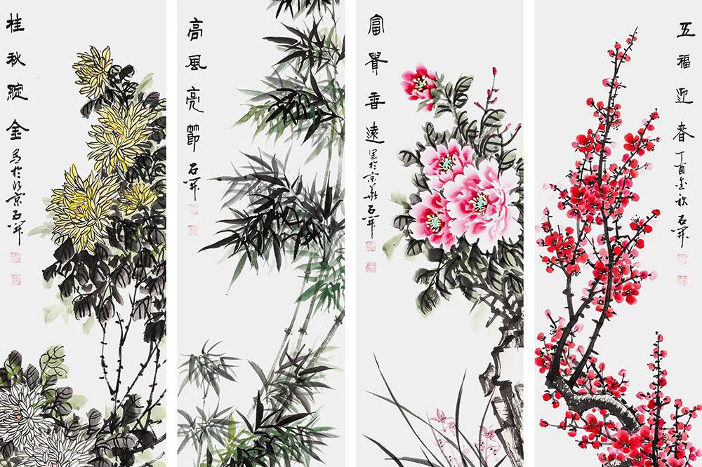 花中四君子，石开梅兰竹菊国画专辑|书画家|画家_新浪新闻