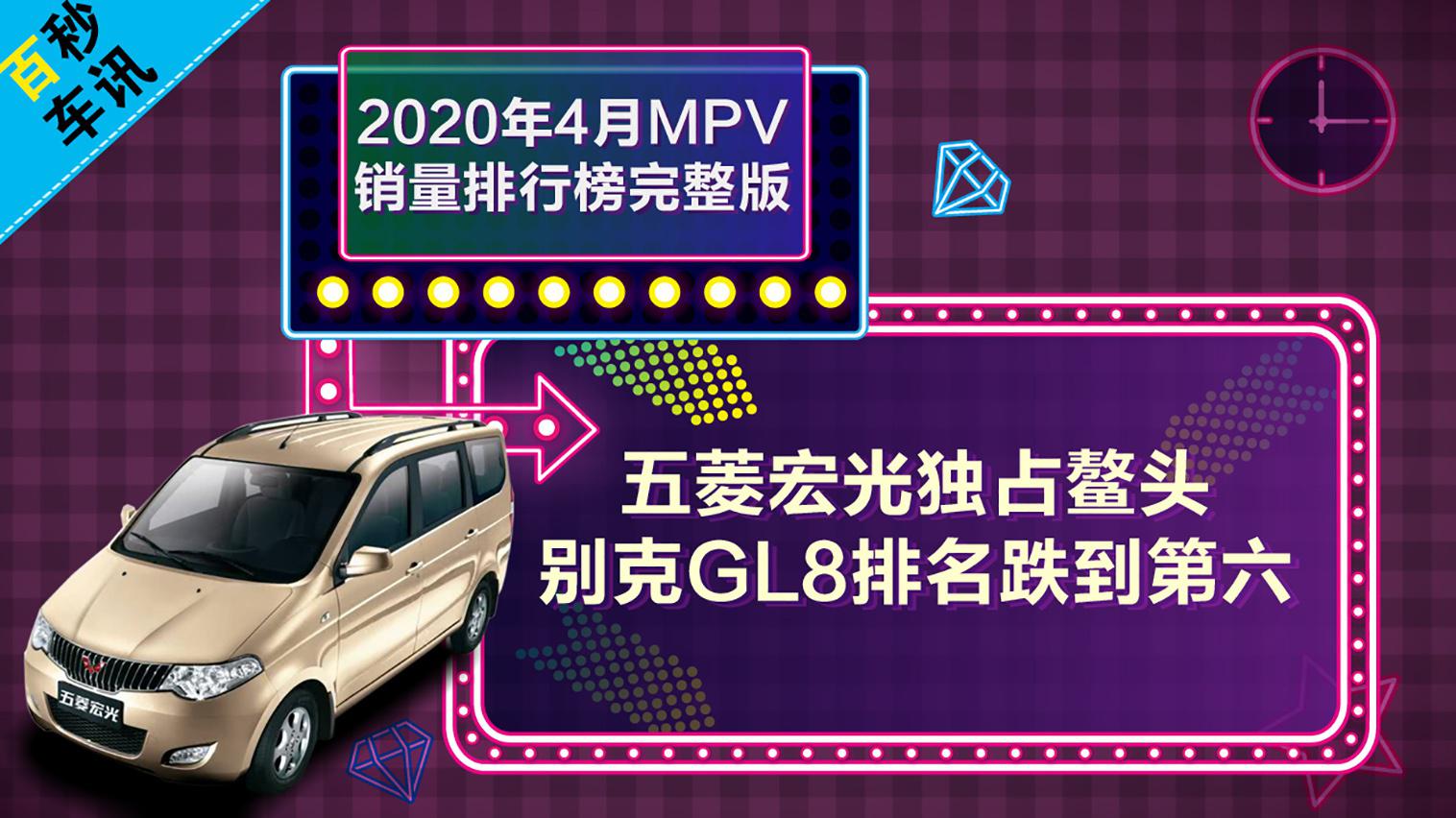 【百秒车讯】2020年4月MPV销量出炉，五菱宏光独占鳌头