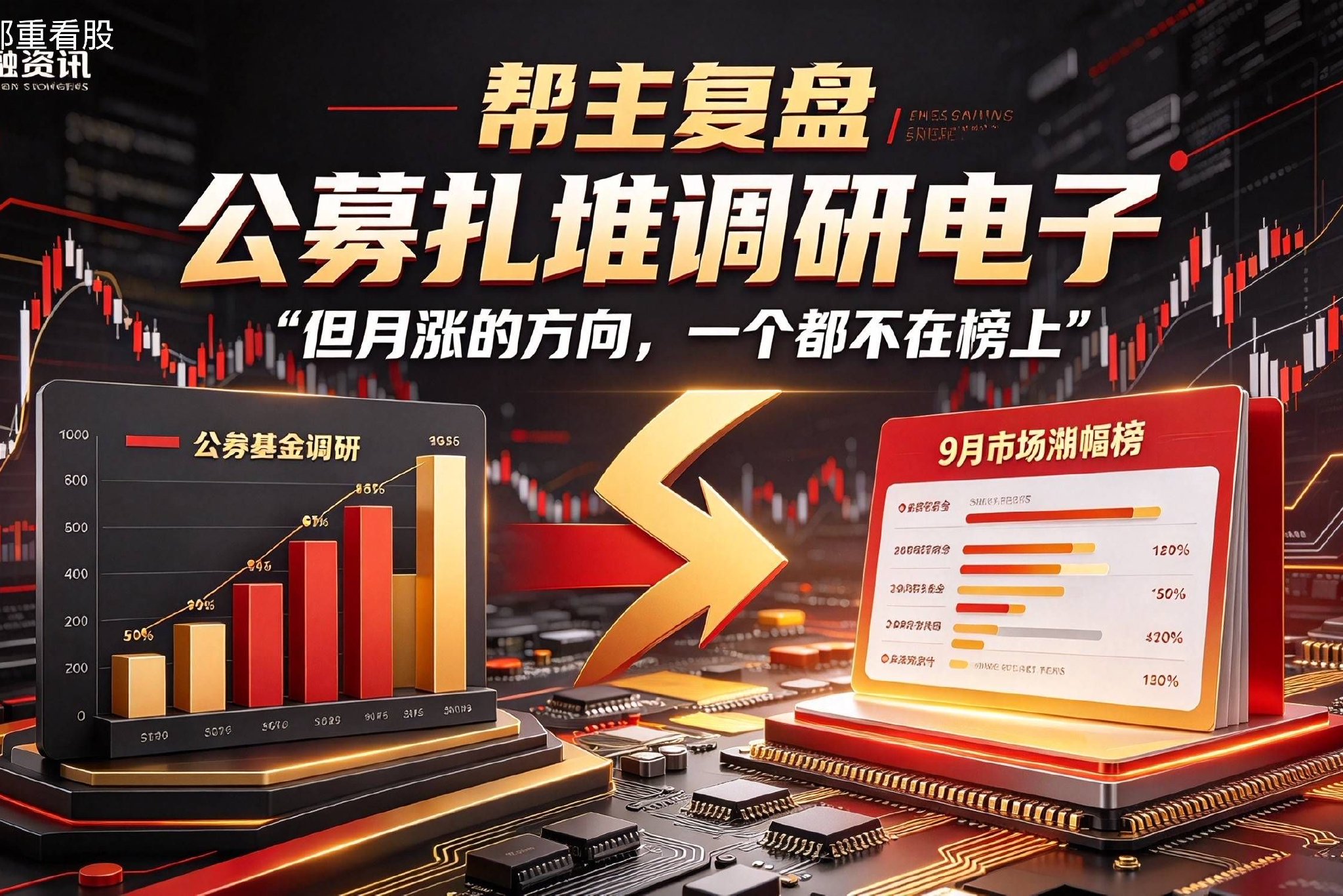 帮主复盘:公募扎堆调研电子——但9月涨的方向,一个都不在榜上 帮主复盘:公募扎堆调研电子——但9月涨的方向,一个都不在榜上