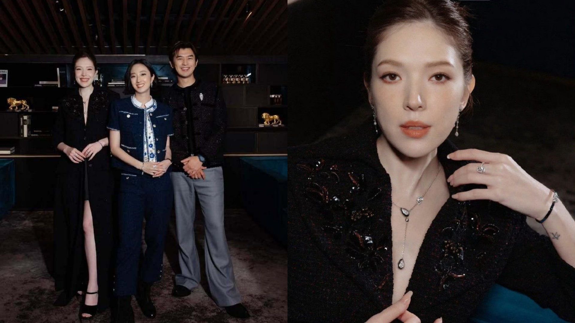 许玮甯被曝怀孕后首现身，小腹平坦无孕味，与桂纶镁陈柏霖合影