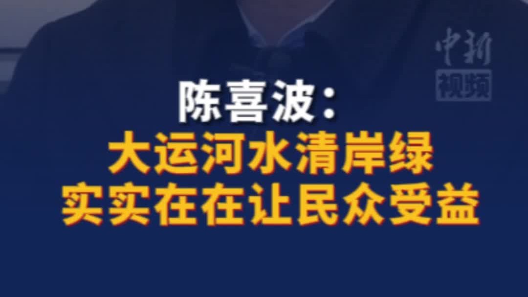 陈喜波：大运河水清岸绿，实实在在让民众受益