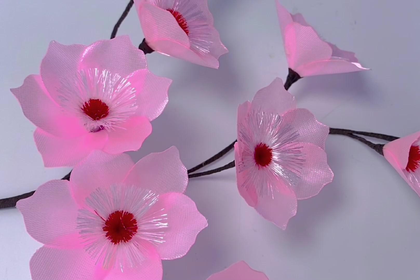 白浅的十里桃花，不用三生三世，在家用粉色丝带就可以很快完成