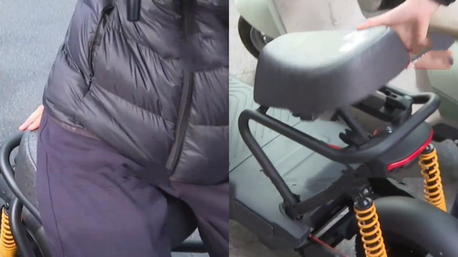 记者小姐姐试驾新国标电动车，座椅特别硬：一个人就把座位坐满