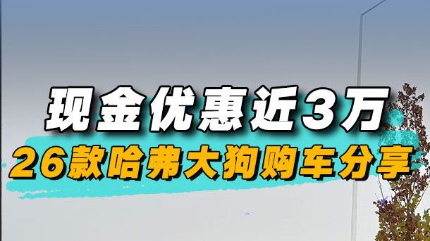 现金优惠近3万，26款哈弗大狗购车分享