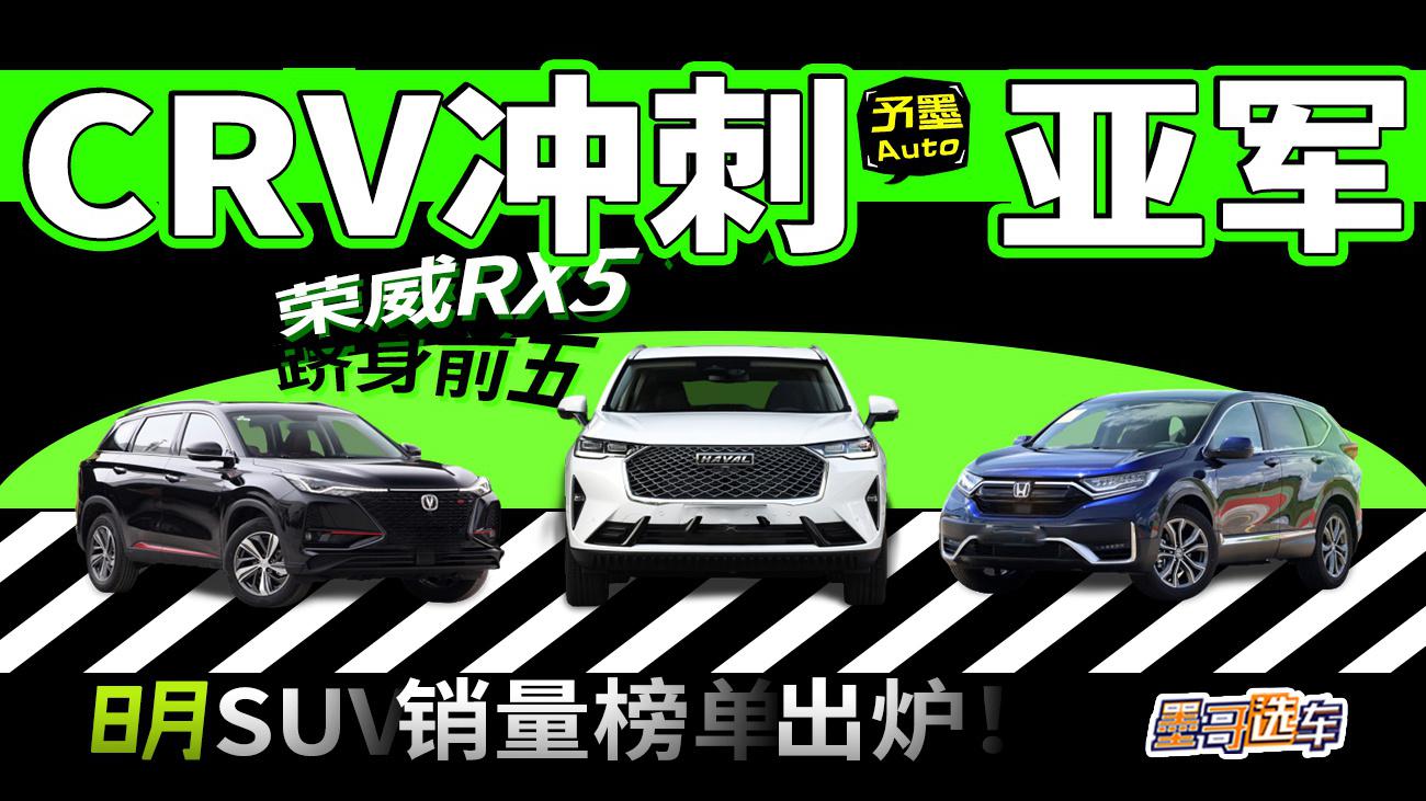 本田CR-V冲刺亚军宝座，竟把RAV4挤出榜单？8月SUV销量别错过