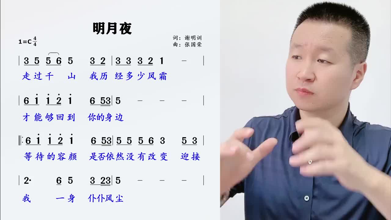 张国荣代表作《明月夜》简谱领唱,您知道粤语版是那首金曲吗?