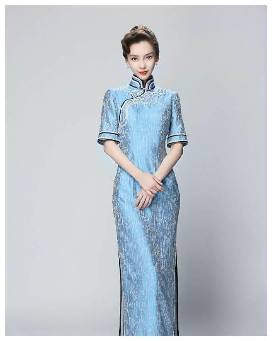 杨颖旗袍造型太美,腰肢细软婀娜多姿,人间角色不过如此