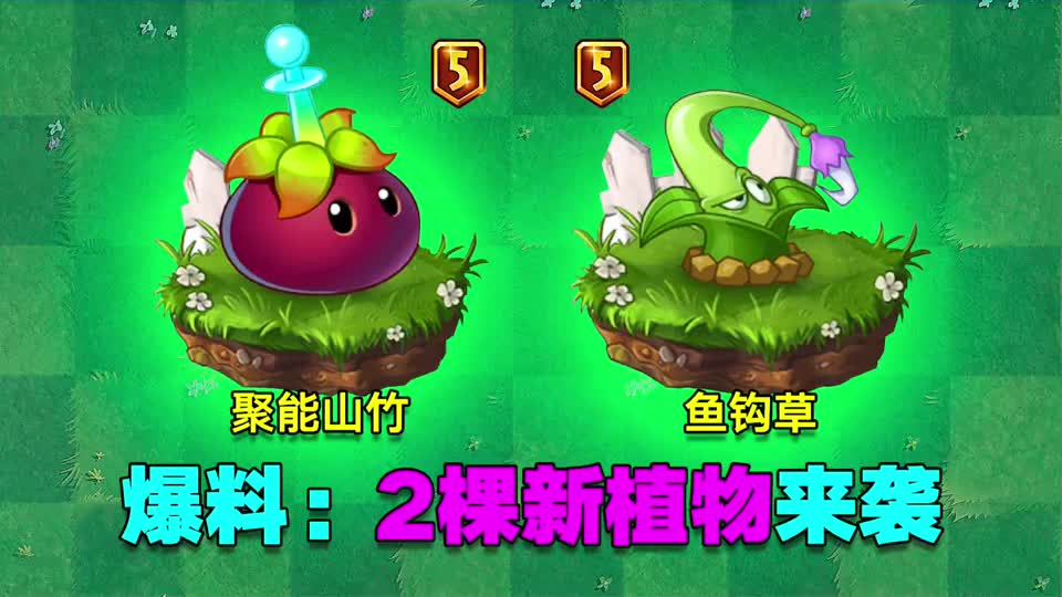 pvz2爆料2棵新植物来袭他们是聚能山竹鱼钩草