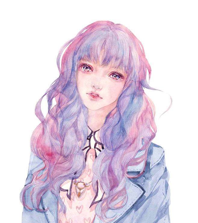 人物彩绘,甜美风小姐姐动漫插画图集,美美美