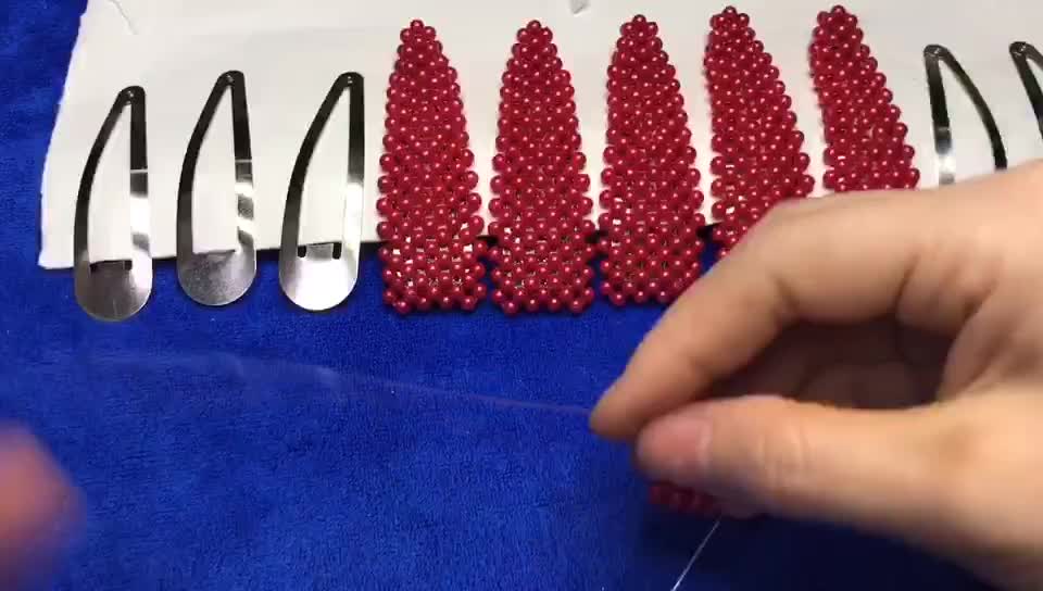 简单手工活外发加工网红珍珠发夹