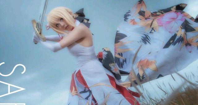 黑saber泳装cosplay,saber泳装cosplay 吾王saber女神级cos,别动,炎炎夏日,我来给你们消消火