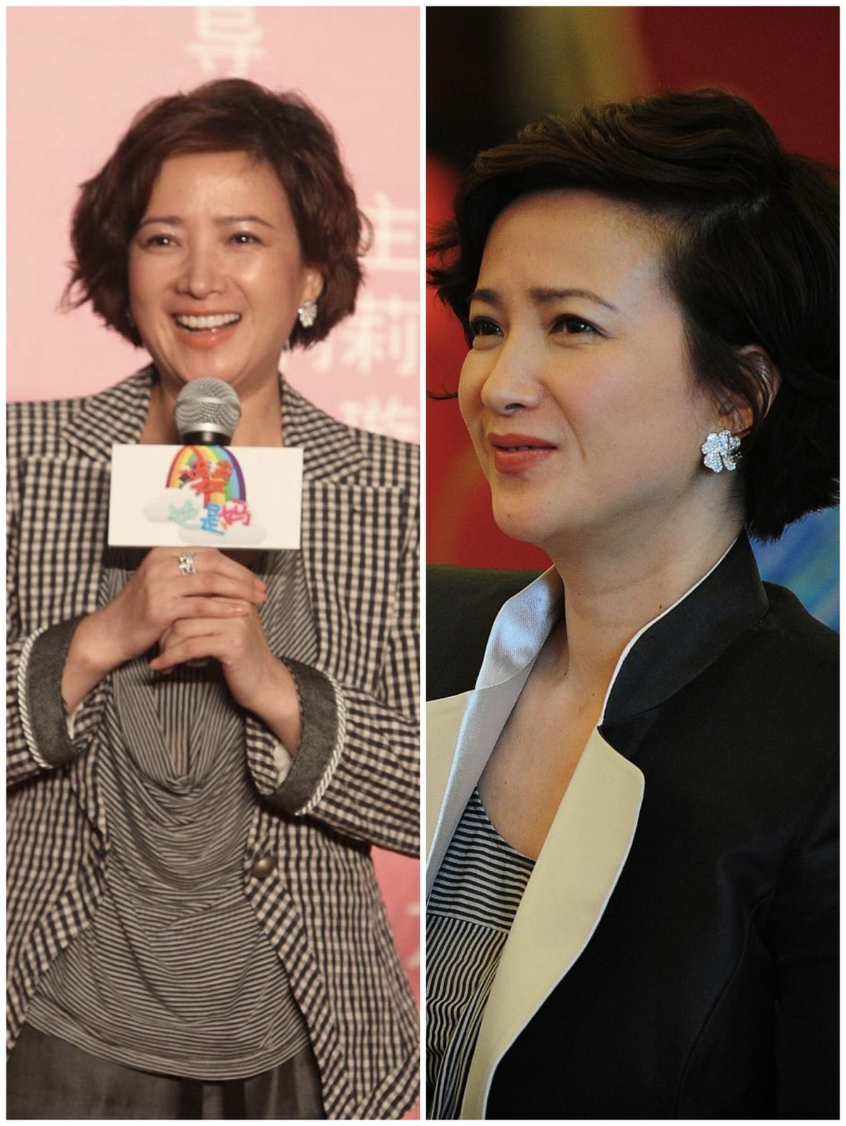 演员何晴真是风韵犹存,身穿裹身裙的裙子,略显小肚腩也很自信