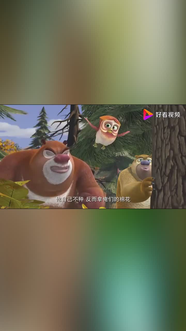 熊出没一场棉花大战开始那是狗熊种地却被光头强霸占了