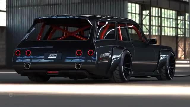 这辆车尾独特，底盘过低的雪弗兰，分不清是跑车还是旅行车