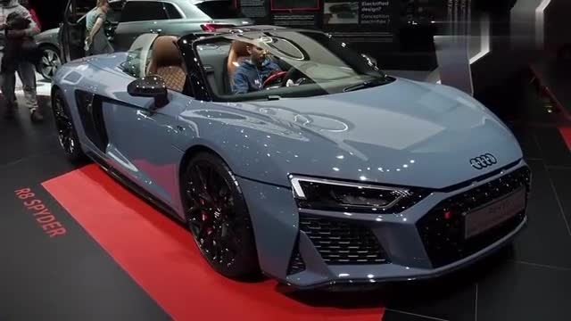 实拍2019款奥迪全新R8 V10版，水泥灰配色，质感爆棚！