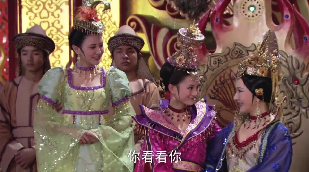 薛平贵与王宝钏代战公主回到西凉与家人久别重逢欢喜无限