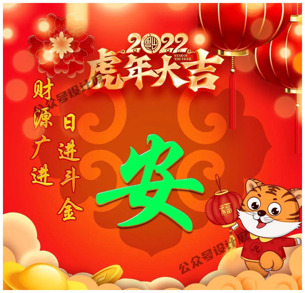 微信头像姓氏头像2022虎年大吉财源广进日进斗金