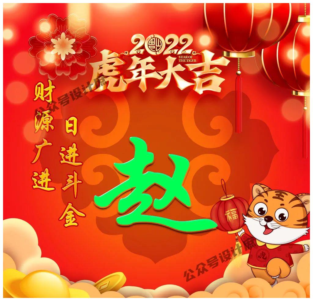 微信头像姓氏头像2022虎年大吉财源广进日进斗金