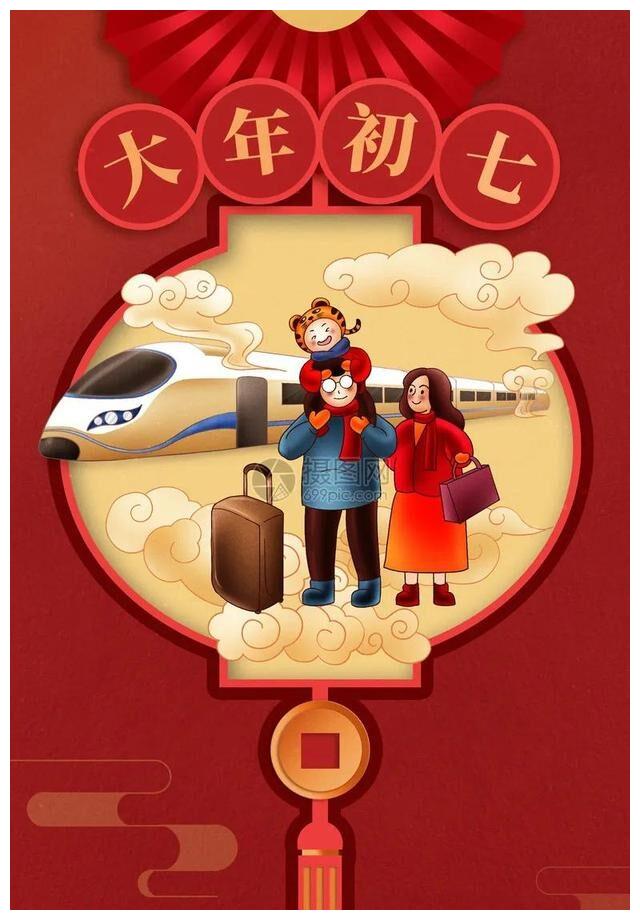 2022大年初七祝福图片开工大吉吉祥高清壁纸开业祝贺财源滚滚