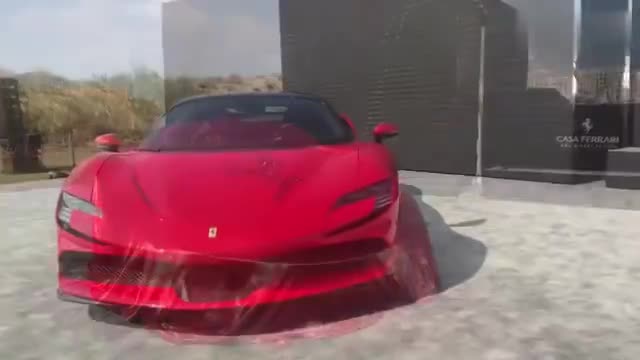 实拍法拉利首款混合动力超跑，2.5秒破百