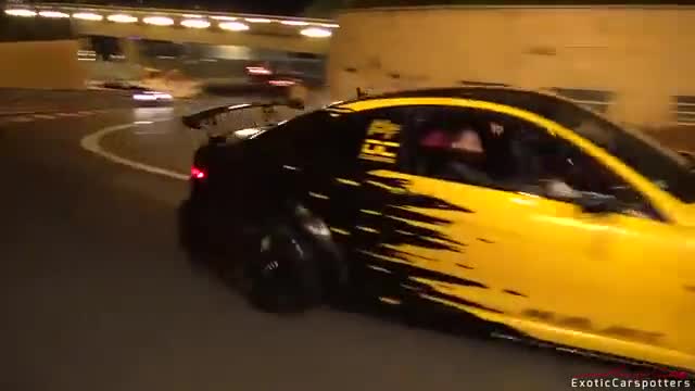 夜拍摩纳哥街头跑车展示，霸气车