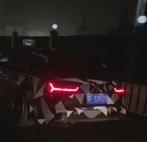 南通港闸区街头实拍爆改奥迪旅行车，迷彩车身非常显眼！