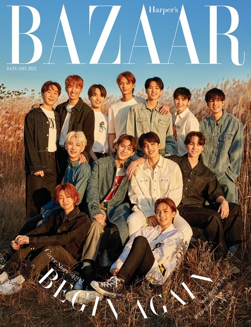 seventeen剧照,seventeen写真高清 seventeen《时尚芭莎》一月刊开年封面写真曝光
