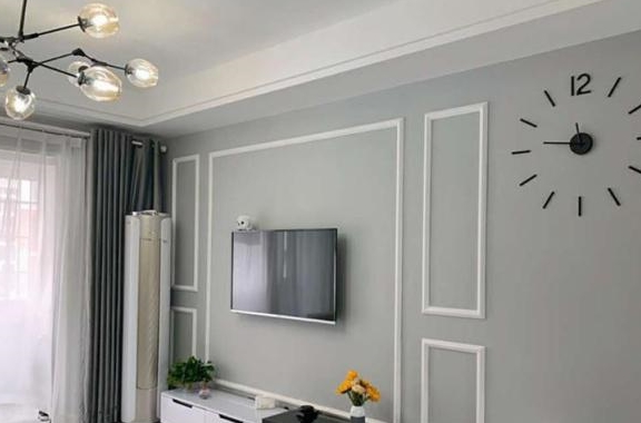 90㎡北欧风装修案例简易的石膏线背景墙独具一格的装饰效果