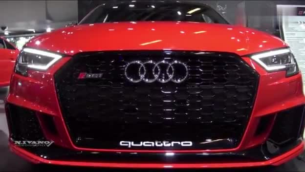 车展实拍新款奥迪RS3，炫酷的外形简直太美了