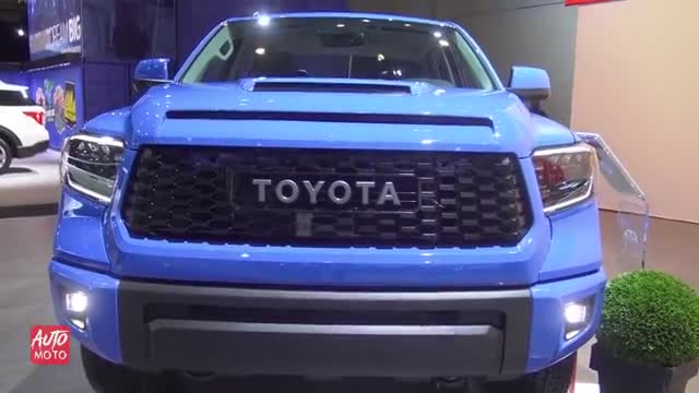 车展实拍全新丰田坦途4x4大皮卡车，开这车上路才叫霸气