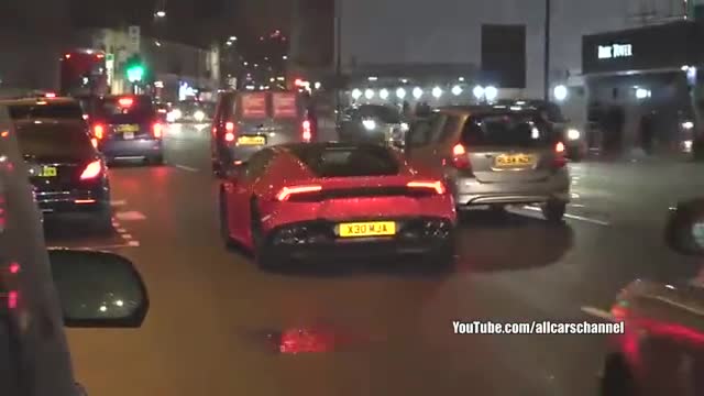 超级跑车国外街道实拍加速动力