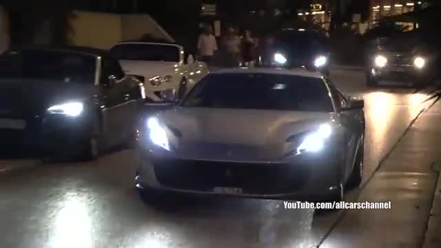 深夜摩纳哥街头实拍帅气跑车做