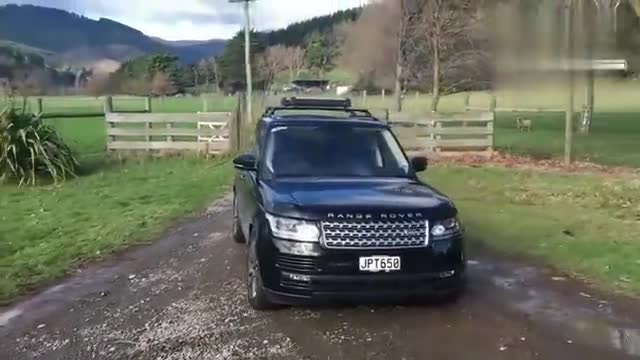 实拍黑色路虎揽胜，硬朗的外表停