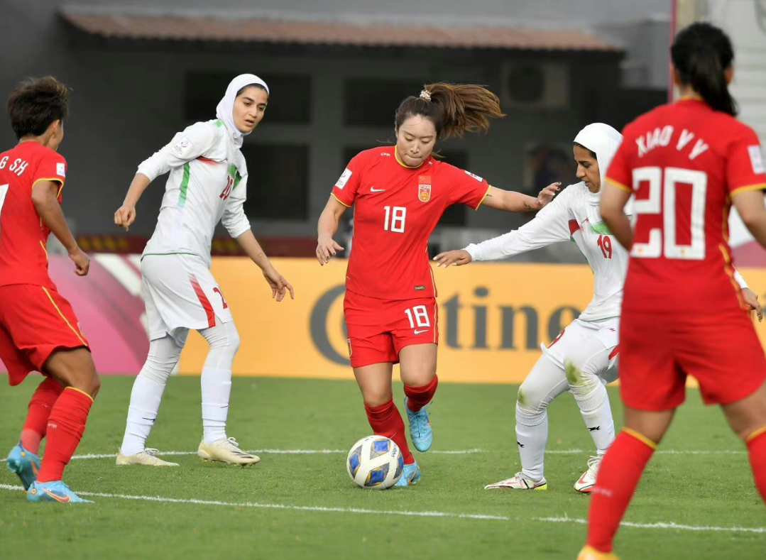 女足亚洲杯小组赛第2轮中国女足70伊朗女足王霜梅开二度