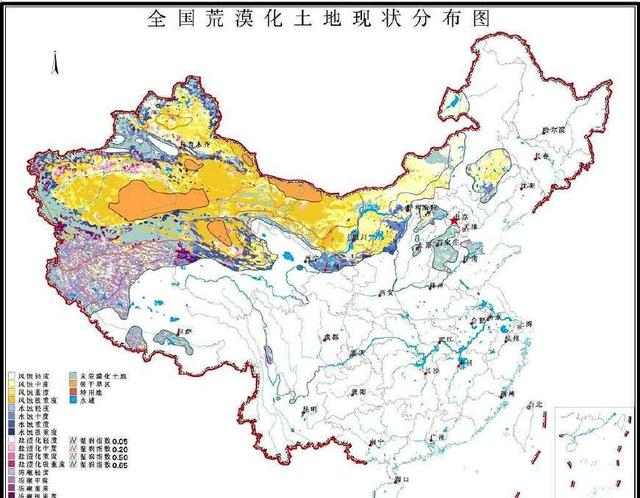 中国沙漠分布图