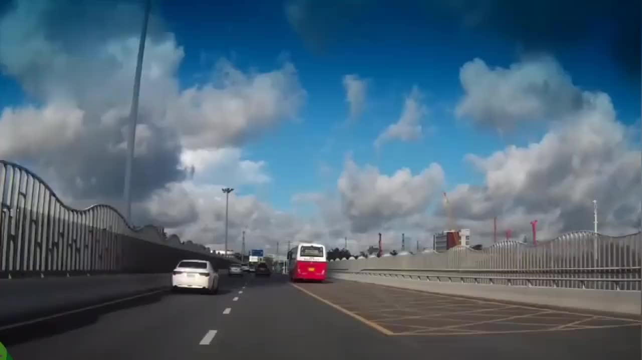 实拍：路怒症！右侧超车就算了，还连续变道，结果让一只猫教训了