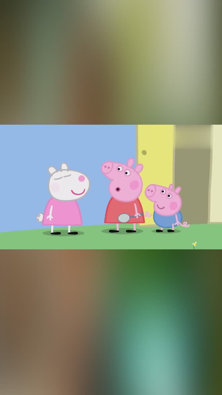 dream和乔治cp图片,dream和george的爱情图 小猪佩奇:乔治发现了一个泥坑,表面光滑又闪亮,可以倒映出一切