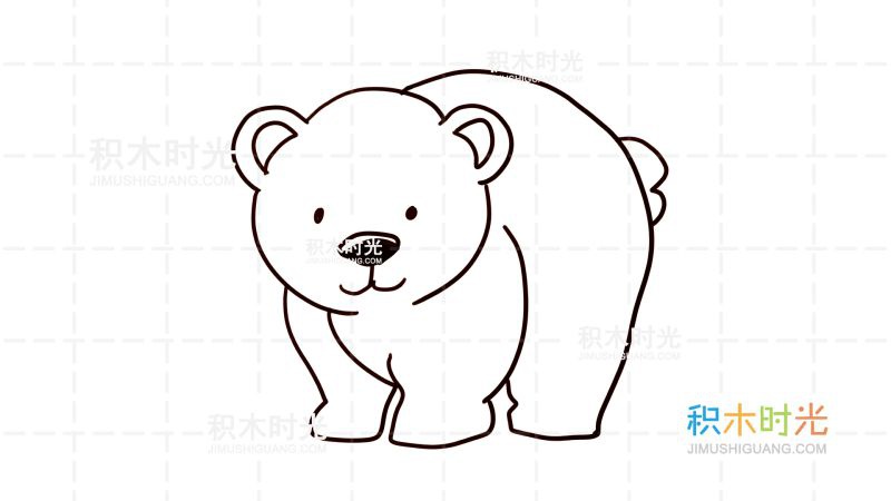 动物简笔画图片大全,画北极熊简笔画,简笔画线稿和上色大全